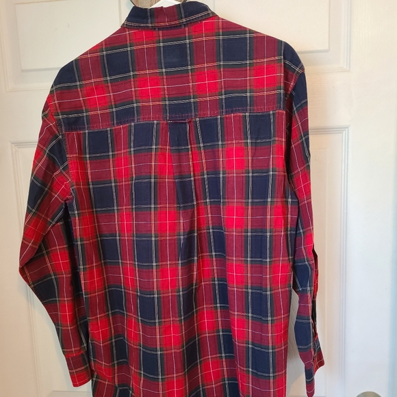 Vintage Chaps by Ralph Lauren, Men's Classic Long Sleeve Plaid Shirt - Picture 8 of 9